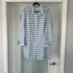 ☀️🏝️TALBOTS Striped Button-Down Cover Up